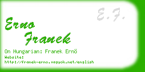 erno franek business card