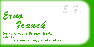 erno franek business card